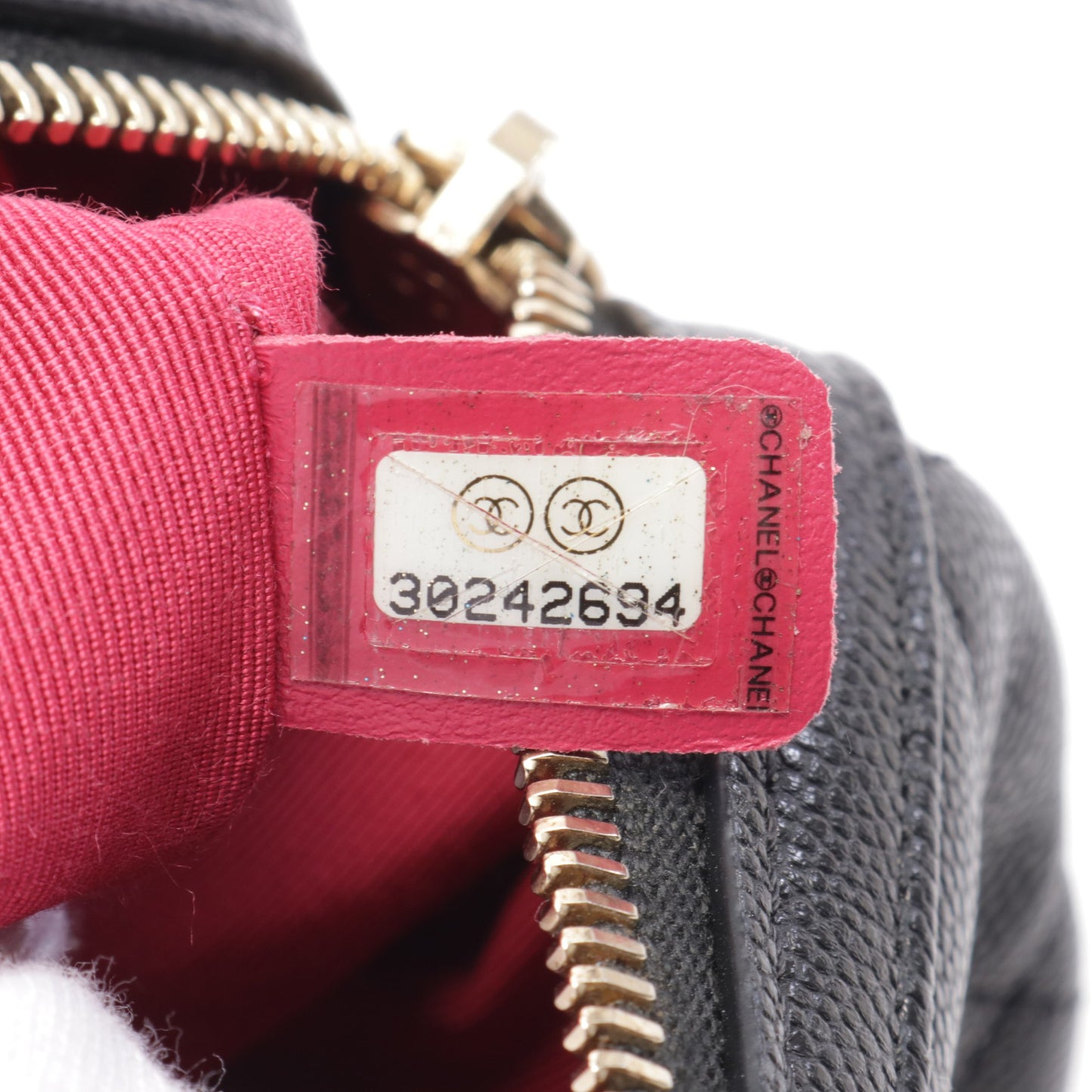 マトラッセ ボーリングバッグ チェーンショルダーバッグ キャビアスキン ブラック ゴールド金具 2WAY シャネル バッグ CHANEL