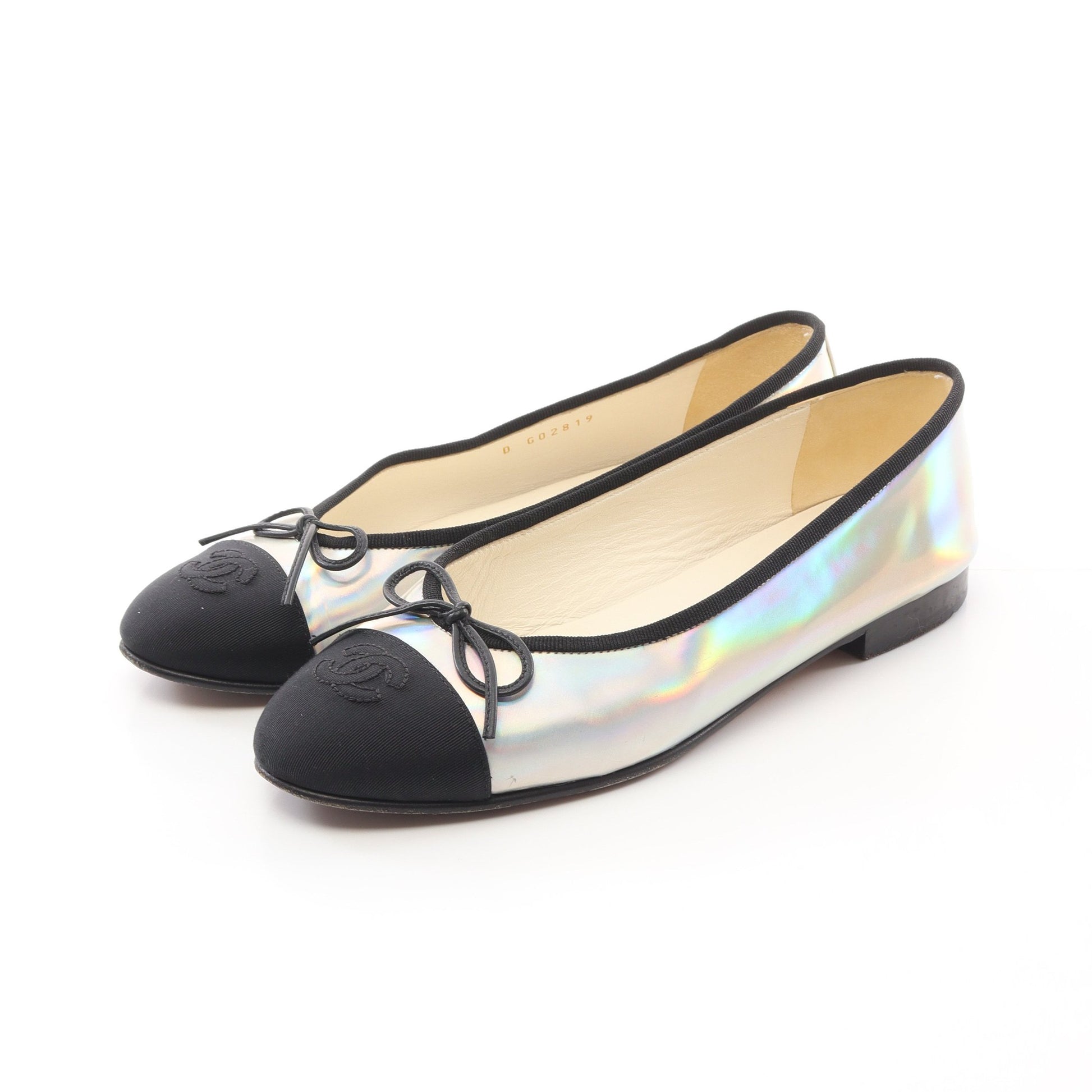 BALLERINA バレリーナ バレエシューズ レザー シルバー ブラック 