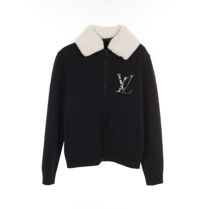 シアリングカラー ニットジャケット ブルゾン ウール ブラック ホワイト ルイヴィトン アウター LOUIS VUITTON