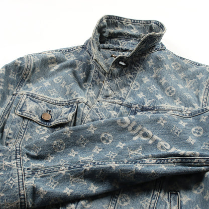 LOUIS VUITTON × Supreme モノグラムジャカード デニムジャケット コットン ブルー 17AW ルイヴィトン アウター LOUIS VUITTON