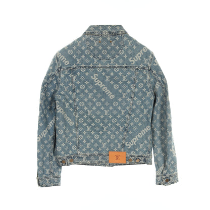 LOUIS VUITTON × Supreme モノグラムジャカード デニムジャケット コットン ブルー 17AW ルイヴィトン アウター LOUIS VUITTON