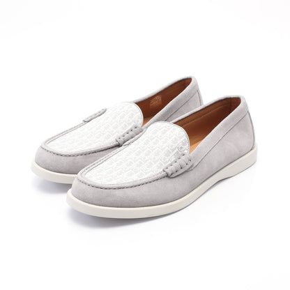 オブリーク ローファー スエード ファブリック グレー ホワイト ディオール シューズ DIOR