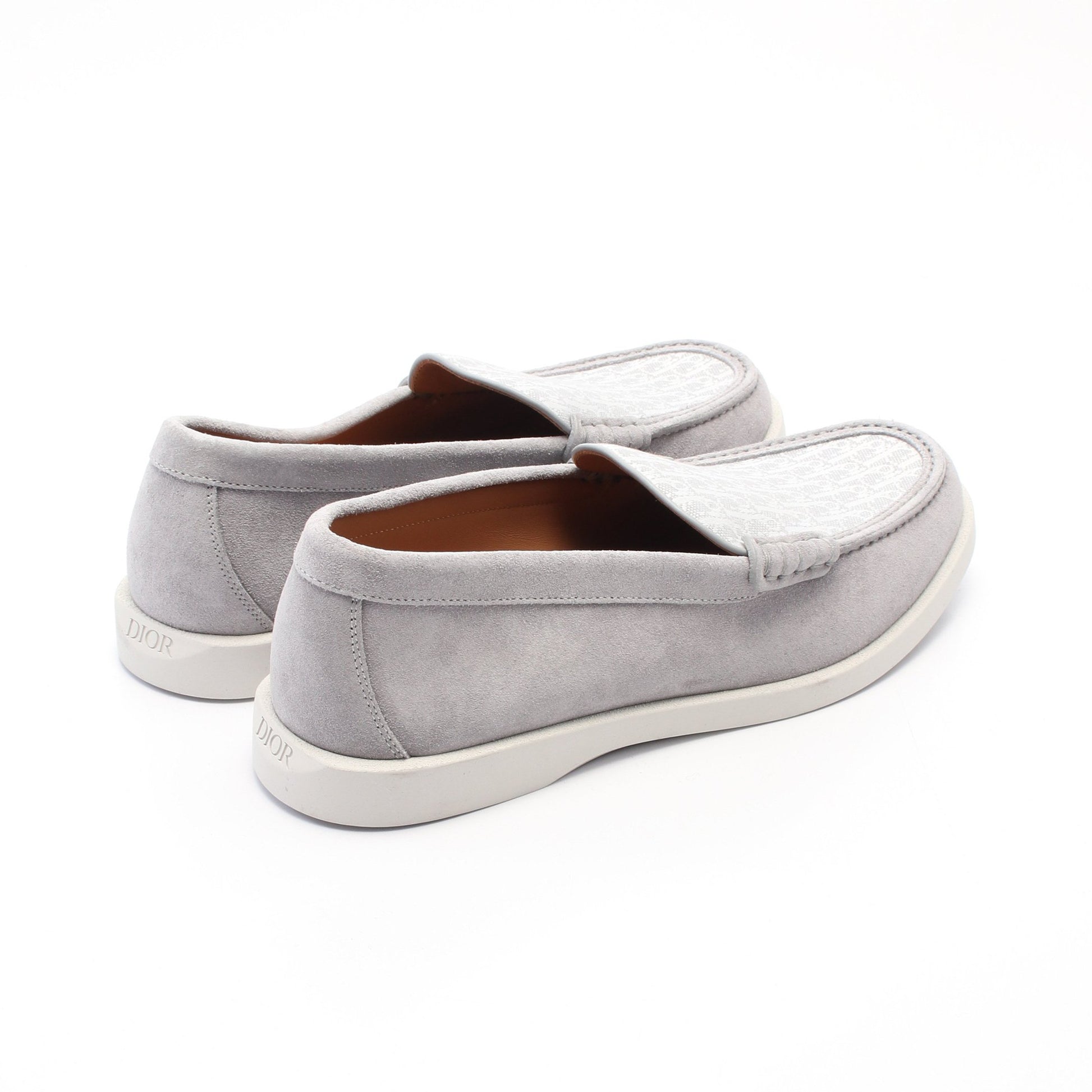 オブリーク ローファー スエード ファブリック グレー ホワイト ディオール シューズ DIOR