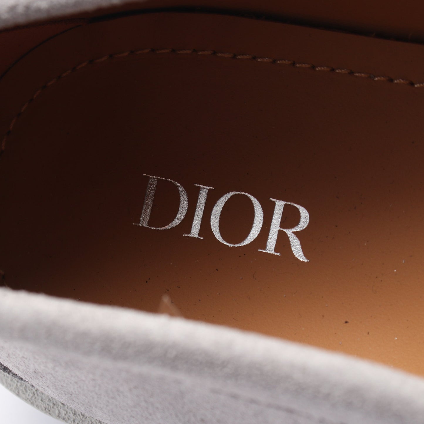 オブリーク ローファー スエード ファブリック グレー ホワイト ディオール シューズ DIOR