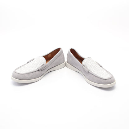 オブリーク ローファー スエード ファブリック グレー ホワイト ディオール シューズ DIOR