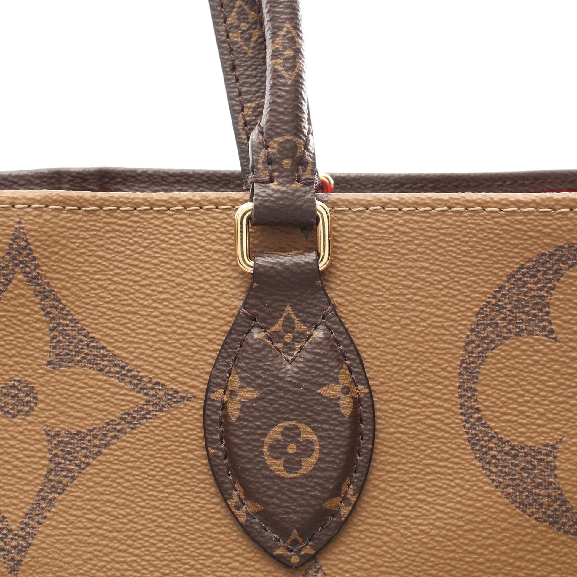 オンザゴーGM モノグラムジャイアント リバース ショルダーバッグ トートバッグ PVC ブラウン ベージュ 2WAY ルイヴィトン バッグ LOUIS VUITTON