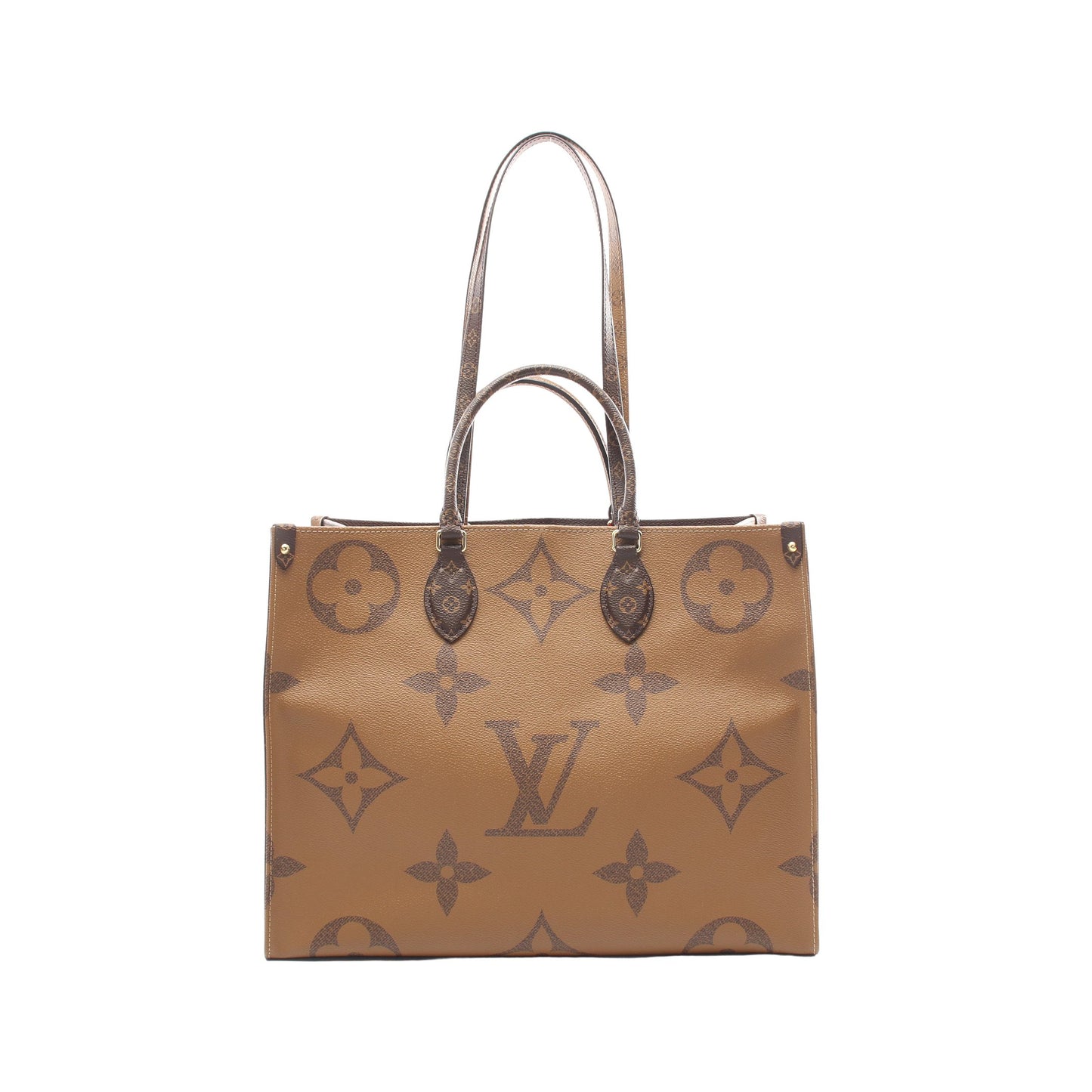 オンザゴーGM モノグラムジャイアント リバース ショルダーバッグ トートバッグ PVC ブラウン ベージュ 2WAY ルイヴィトン バッグ LOUIS VUITTON