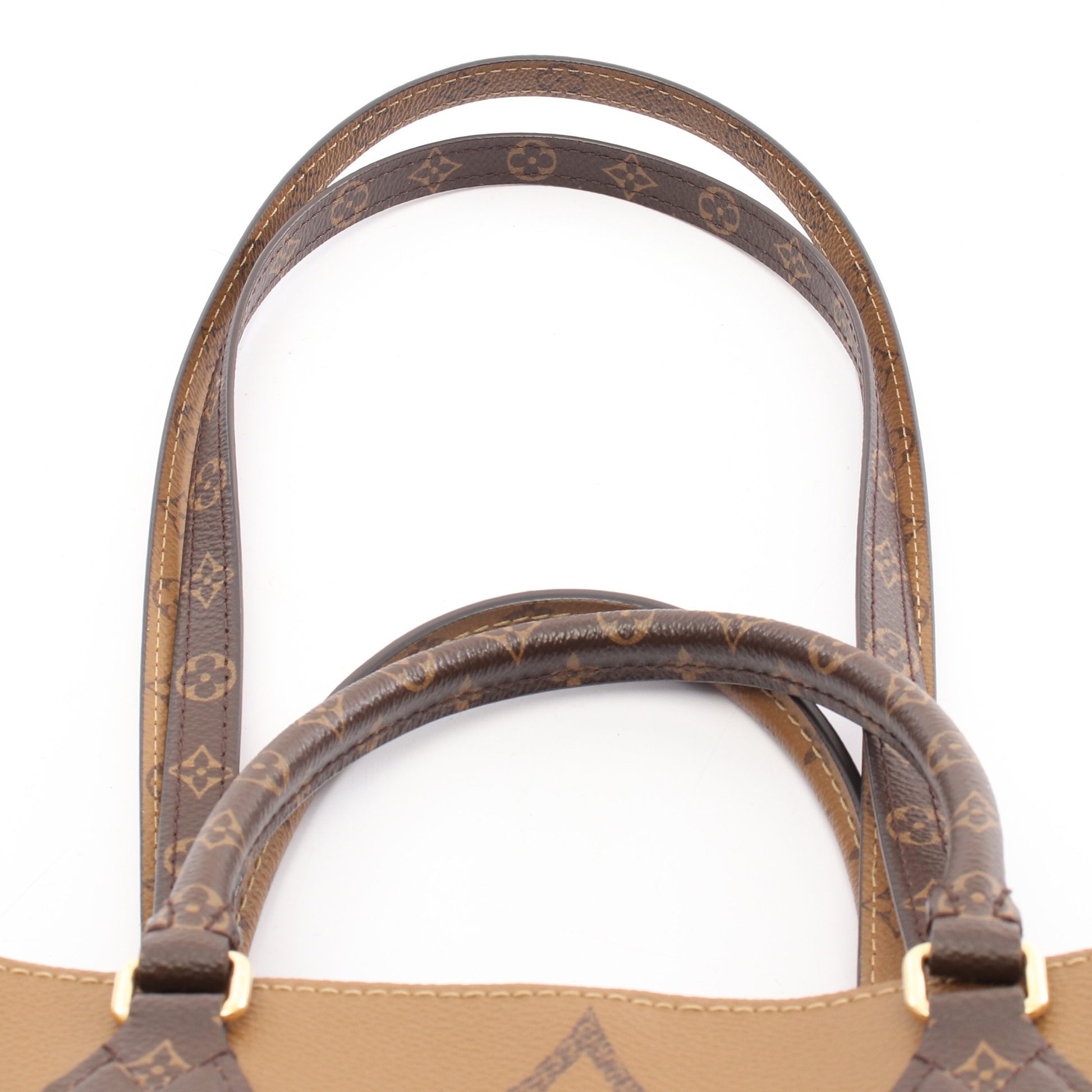オンザゴーGM モノグラムジャイアント リバース ショルダーバッグ トートバッグ PVC ブラウン ベージュ 2WAY ルイヴィトン バッグ LOUIS VUITTON