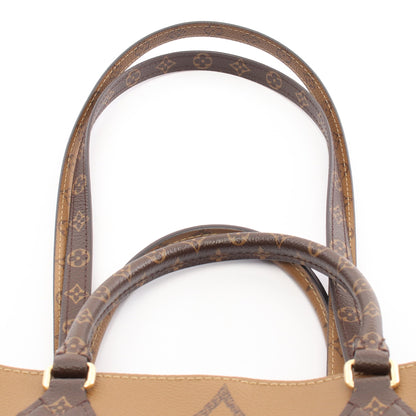 オンザゴーGM モノグラムジャイアント リバース ショルダーバッグ トートバッグ PVC ブラウン ベージュ 2WAY ルイヴィトン バッグ LOUIS VUITTON