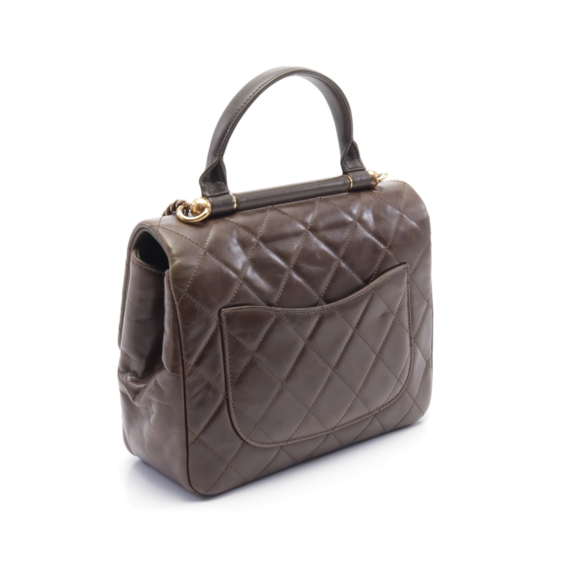 マトラッセ チェーンショルダーバッグ レザー ブラウン ゴールド金具 シャネル バッグ CHANEL