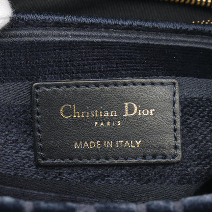 LADY D-LITE ミディアム ハンドバッグ ベロア ネイビー マルチカラー 2WAY クリスチャンディオール バッグ Christian Dior