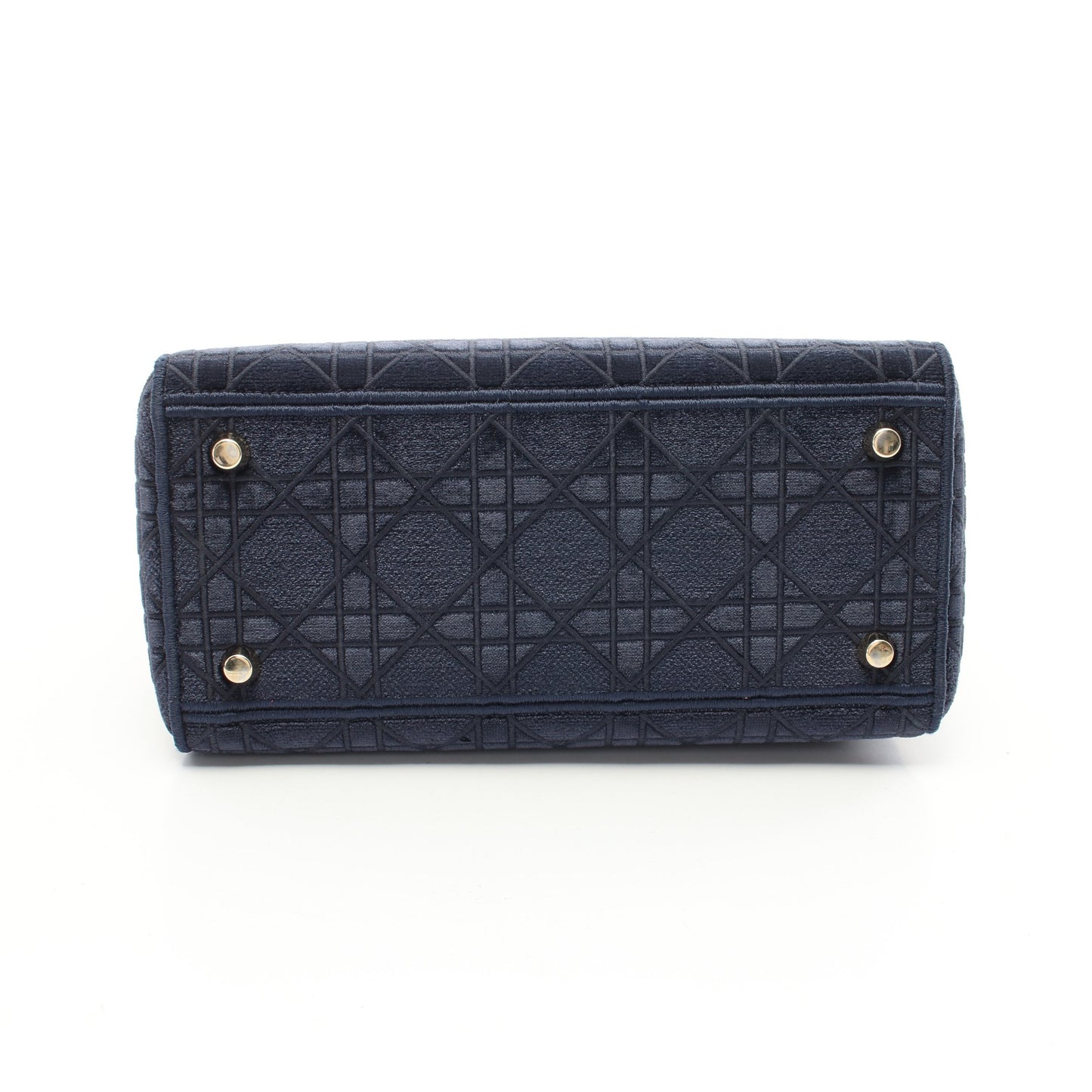 LADY D-LITE ミディアム ハンドバッグ ベロア ネイビー マルチカラー 2WAY クリスチャンディオール バッグ Christian Dior