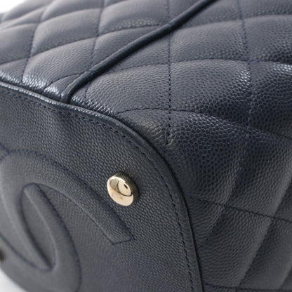 マトラッセ チェーンショルダーバッグ キャビアスキン ネイビー ゴールド金具 シャネル バッグ CHANEL