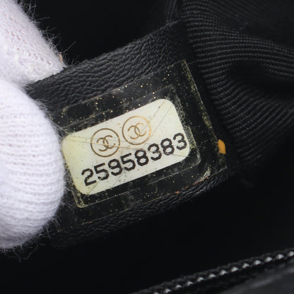 Vステッチ Wチェーンショルダーバッグ ラムスキン ブラック ゴールド金具 シャネル バッグ CHANEL