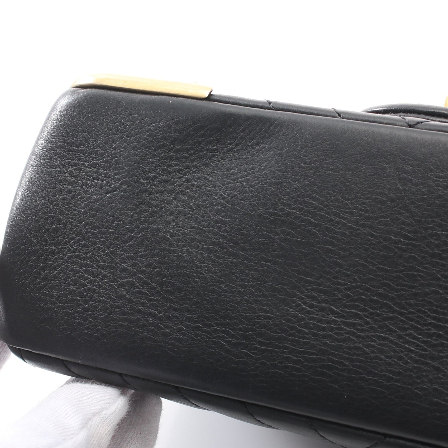 Vステッチ Wチェーンショルダーバッグ ラムスキン ブラック ゴールド金具 シャネル バッグ CHANEL