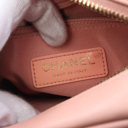 マトラッセ ロゴカメラバッグ チェーンショルダーバッグ レザー ライトピンク ゴールド金具 シャネル バッグ CHANEL