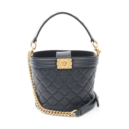 ボーイシャネル チェーンショルダーバッグ レザー ネイビー ゴールド金具 2WAY シャネル バッグ CHANEL