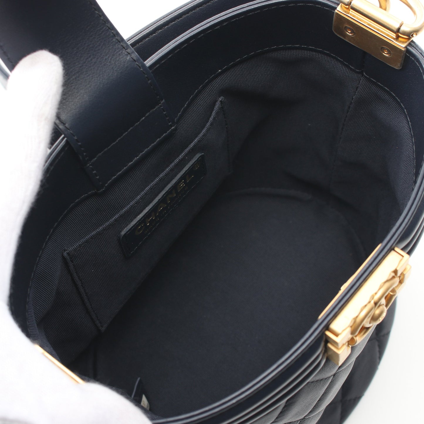 ボーイシャネル チェーンショルダーバッグ レザー ネイビー ゴールド金具 2WAY シャネル バッグ CHANEL