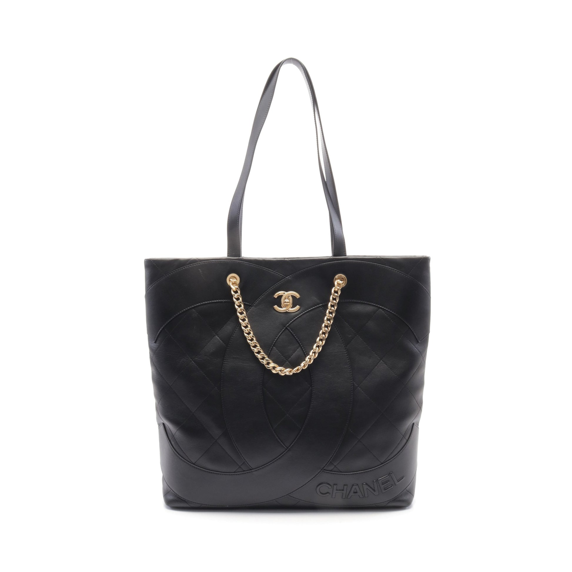 マトラッセ ショルダーバッグ トートバッグ レザー ブラック ゴールド金具 2WAY シャネル バッグ CHANEL