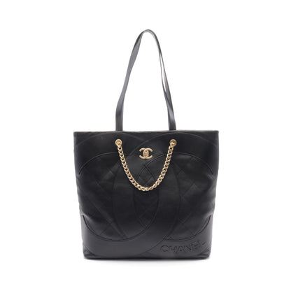 マトラッセ ショルダーバッグ トートバッグ レザー ブラック ゴールド金具 2WAY シャネル バッグ CHANEL