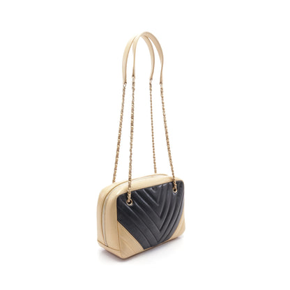 Vステッチ チェーンショルダーバッグ ラムスキン ブラック ゴールド ゴールド金具 シャネル バッグ CHANEL