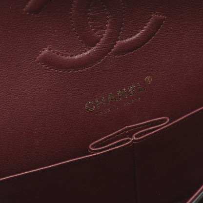 シェブロン Vステッチ Wフラップ Wチェーンショルダーバッグ ラムスキン ブラック ゴールド金具 シャネル バッグ CHANEL