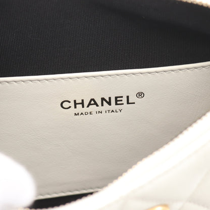 マトラッセ チェーンショルダーバッグ ラムスキン ホワイト ゴールド金具 シャネル バッグ CHANEL