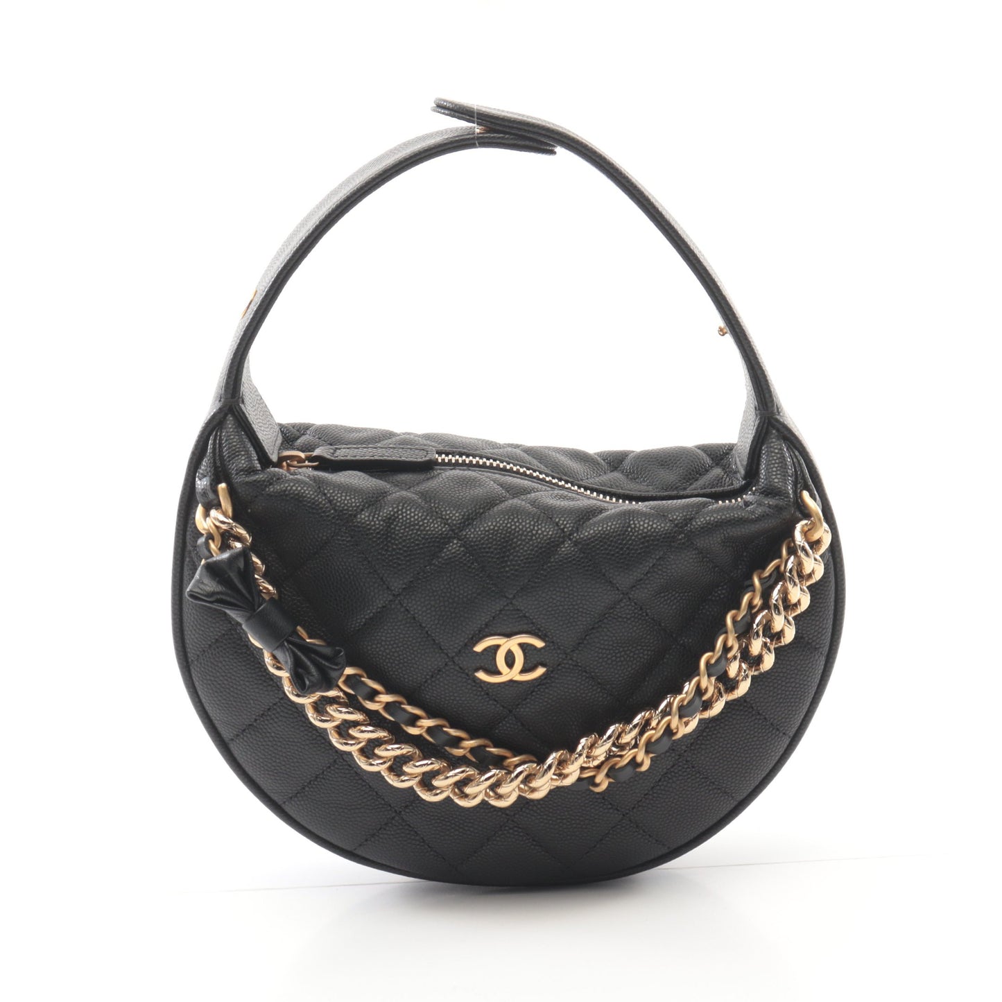 マトラッセ ハンドバッグ キャビアスキン ブラック ゴールド金具 シャネル バッグ CHANEL
