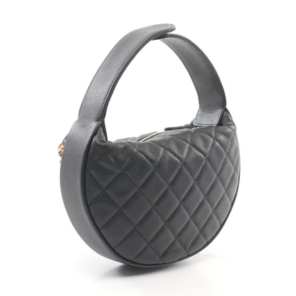 マトラッセ ハンドバッグ キャビアスキン ブラック ゴールド金具 シャネル バッグ CHANEL