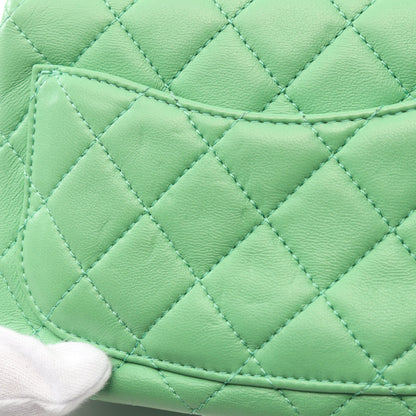 マトラッセ チェーンショルダーバッグ ラムスキン グリーン ゴールド金具 シャネル バッグ CHANEL