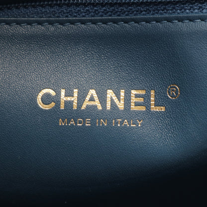 マトラッセ チェーンショルダーバッグ レザー ネイビー ゴールド金具 2WAY シャネル バッグ CHANEL