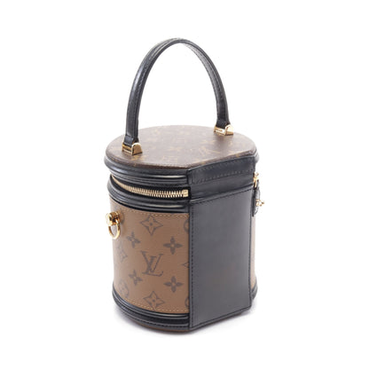 カンヌ モノグラムリバース ハンドバッグ バニティバッグ PVC レザー ブラウン ブラック 2WAY ルイヴィトン バッグ LOUIS VUITTON