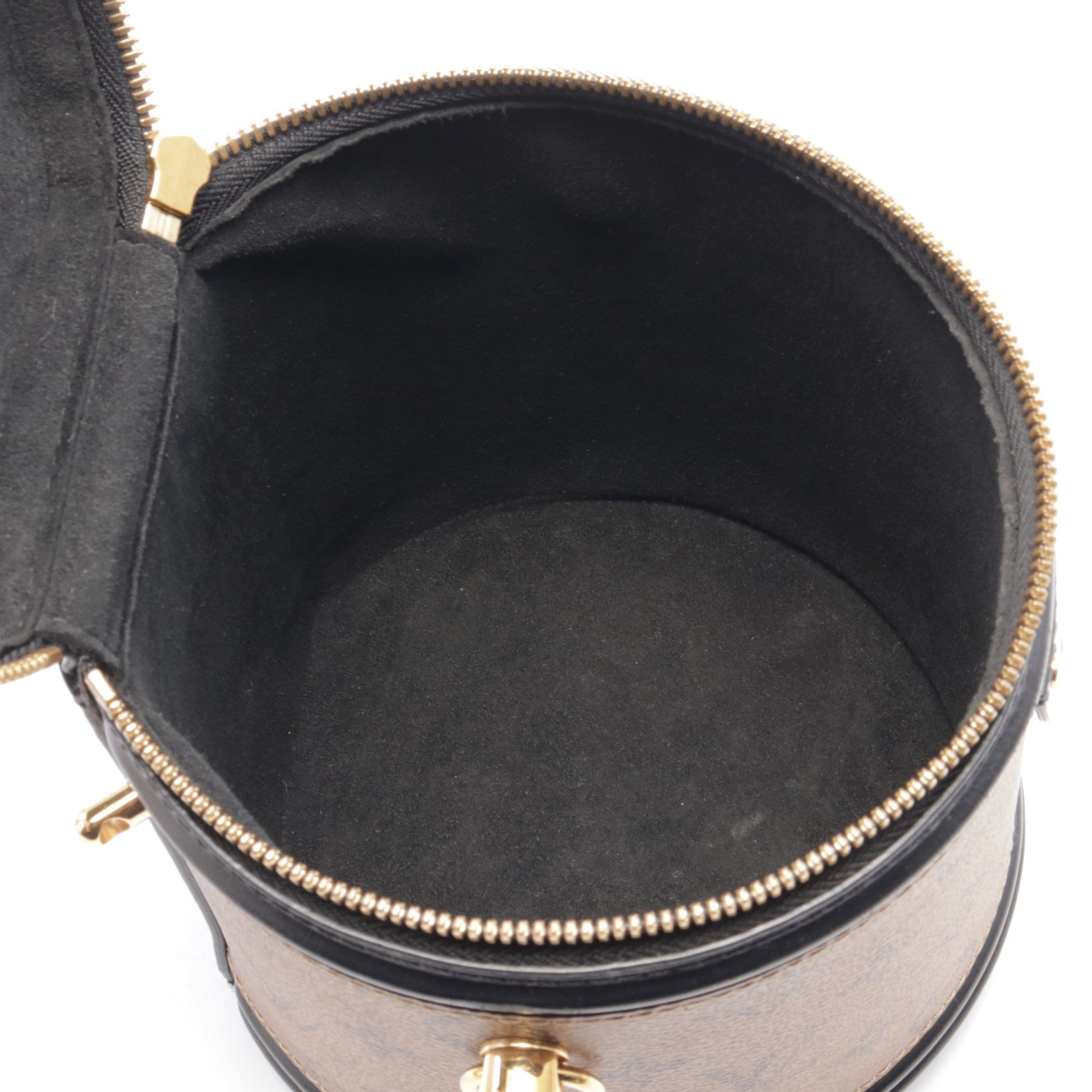 カンヌ モノグラムリバース ハンドバッグ バニティバッグ PVC レザー ブラウン ブラック 2WAY ルイヴィトン バッグ LOUIS VUITTON
