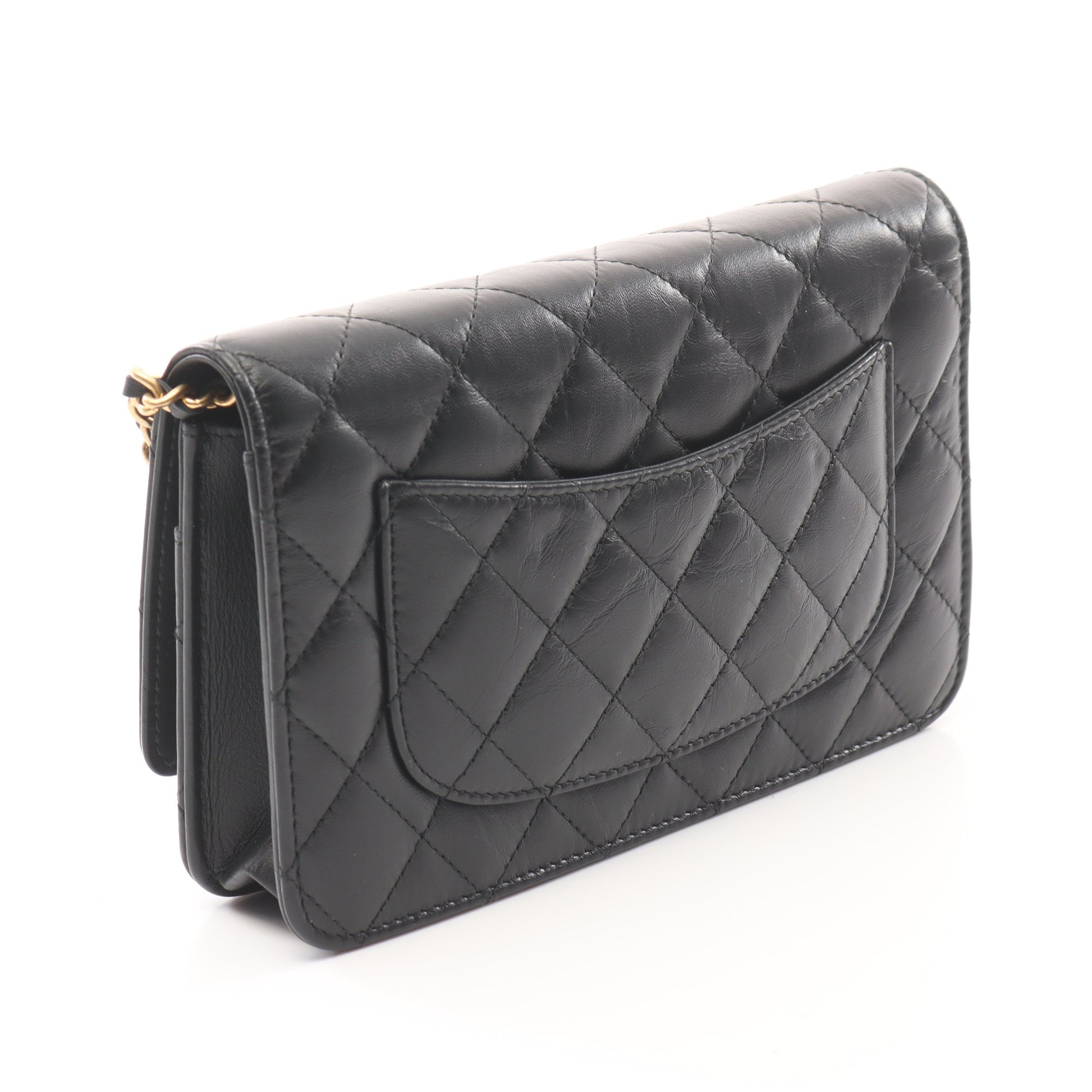 2.55 マトラッセ チェーンウォレット レザー ブラック ゴールド金具 シャネル バッグ CHANEL