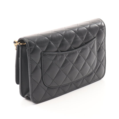 2.55 マトラッセ チェーンウォレット レザー ブラック ゴールド金具 シャネル バッグ CHANEL