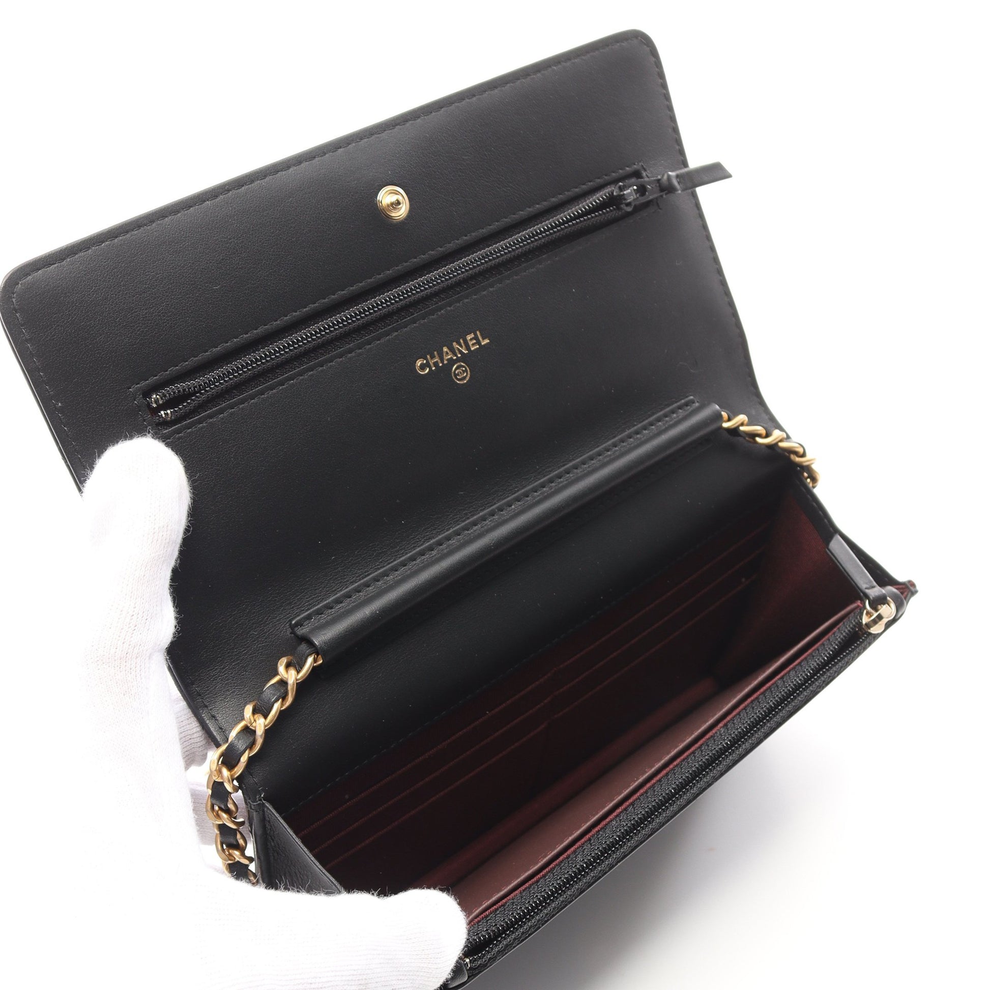 2.55 マトラッセ チェーンウォレット レザー ブラック ゴールド金具 シャネル バッグ CHANEL