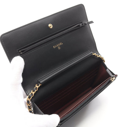 2.55 マトラッセ チェーンウォレット レザー ブラック ゴールド金具 シャネル バッグ CHANEL