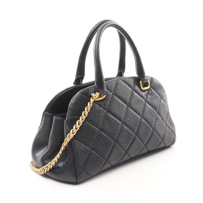 マトラッセ ボーリング バッグ チェーンショルダーバッグ キャビアスキン ブラック ゴールド金具 2WAY シャネル バッグ CHANEL