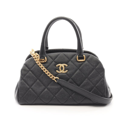 マトラッセ ボーリング バッグ チェーンショルダーバッグ キャビアスキン ブラック ゴールド金具 2WAY シャネル バッグ CHANEL