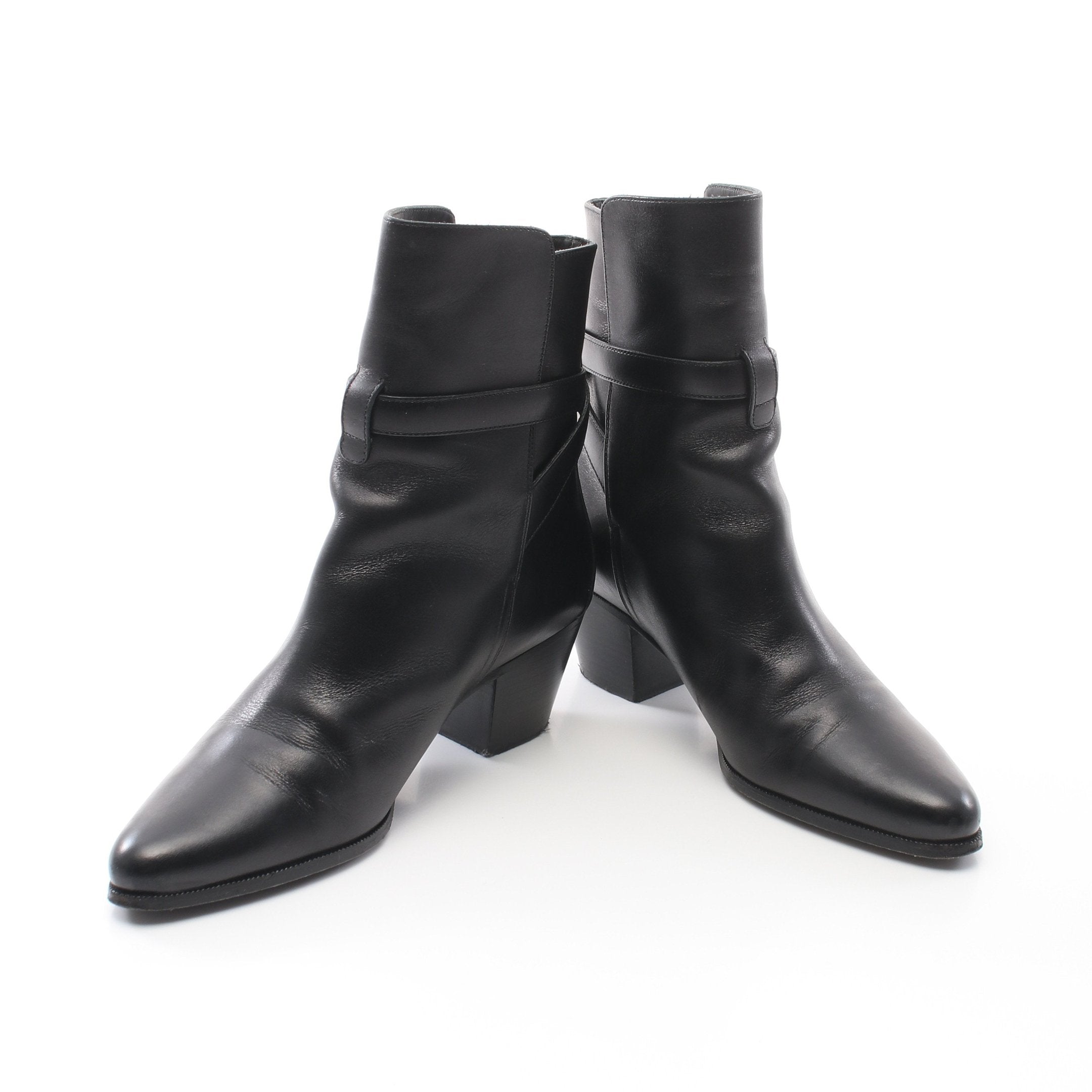 ショート ブーツ ベルト レザー ブラック セリーヌ – RECLO