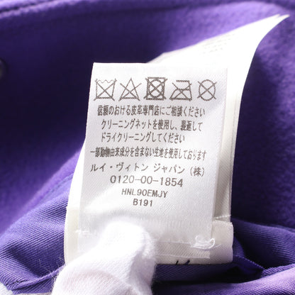 Multi Patch Mixed Leather Varsity Blouson Fig スタジャン ブルゾン ウール レザー パープル ホワイト マルチカラー ルイヴィトン アウター LOUIS VUITTON