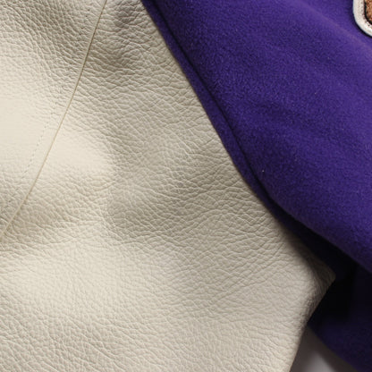 Multi Patch Mixed Leather Varsity Blouson Fig スタジャン ブルゾン ウール レザー パープル ホワイト マルチカラー ルイヴィトン アウター LOUIS VUITTON