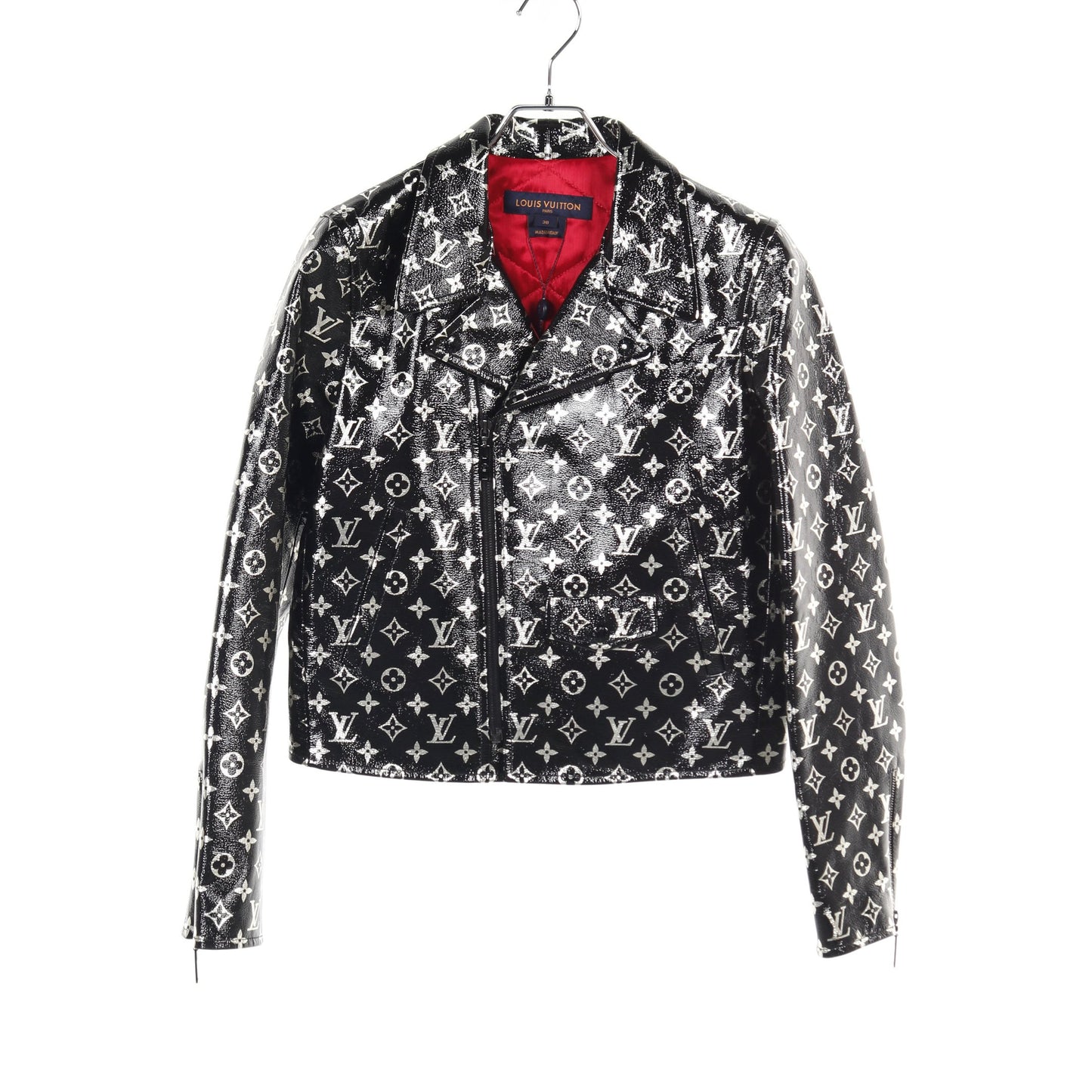 モノグラム バイカージャケット ダブル ライダースジャケット レザー ブラック シルバー ルイヴィトン アウター LOUIS VUITTON