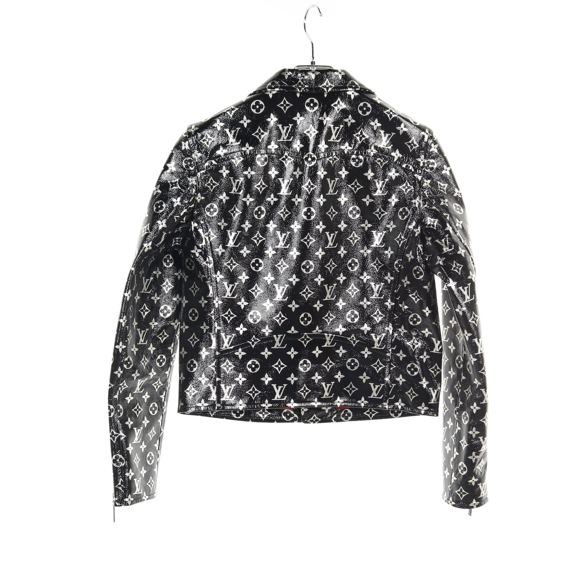 モノグラム バイカージャケット ダブル ライダースジャケット レザー ブラック シルバー ルイヴィトン アウター LOUIS VUITTON