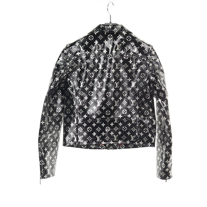 モノグラム バイカージャケット ダブル ライダースジャケット レザー ブラック シルバー ルイヴィトン アウター LOUIS VUITTON