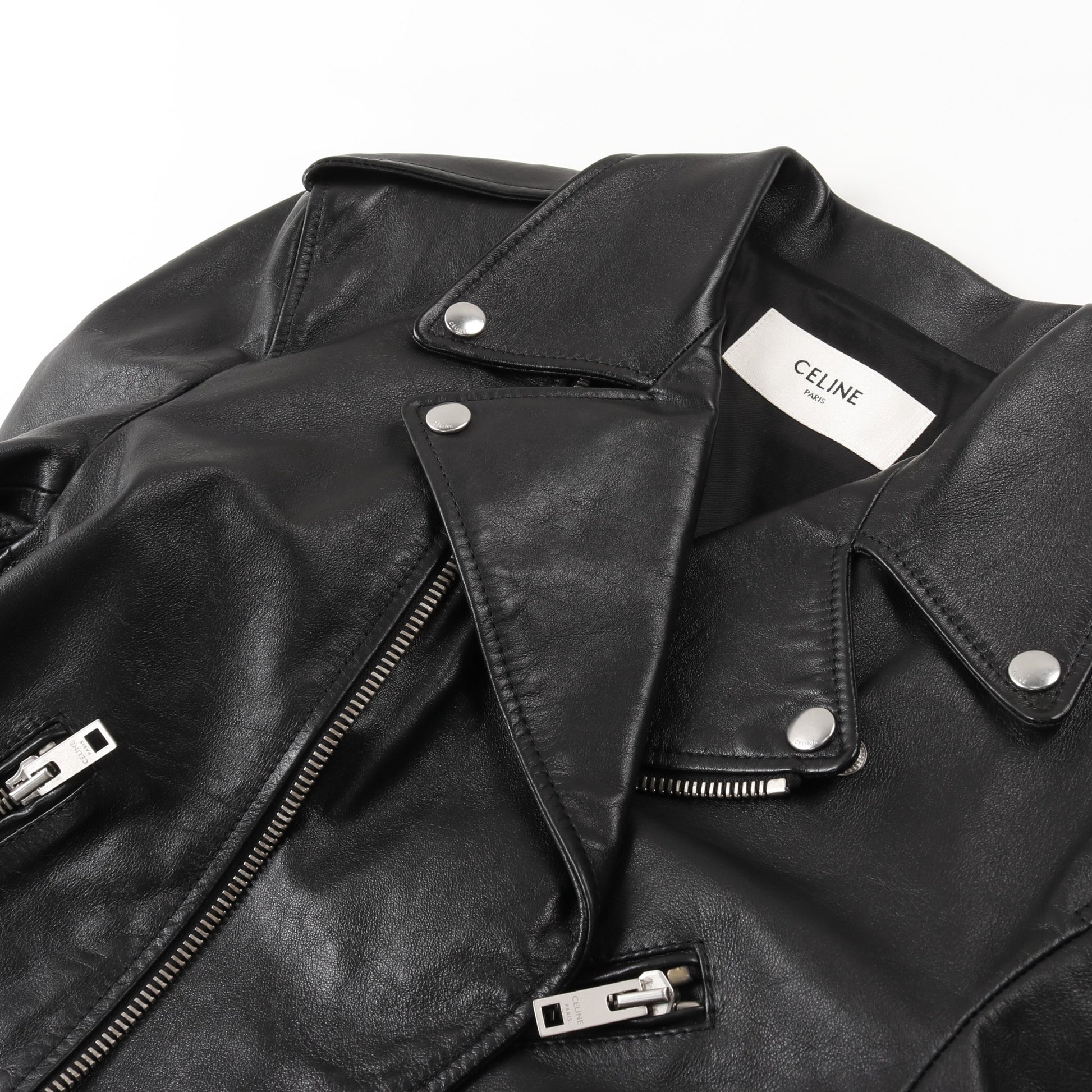クラシック バイカージャケット ダブル ライダースジャケット レザー ブラック セリーヌ アウター CELINE