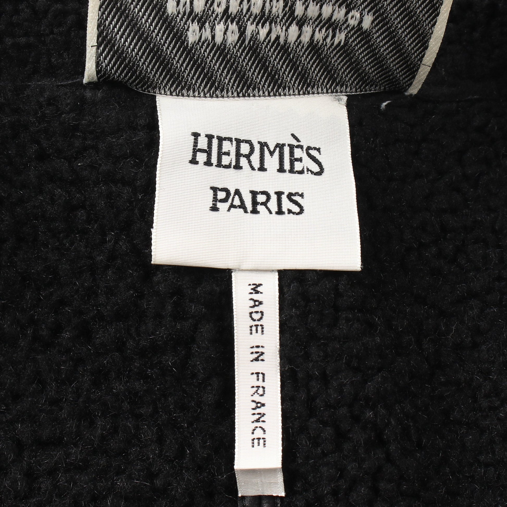 ムートンジャケット レザージャケット ラムスキン シアリング ブラック エルメス アウター HERMES