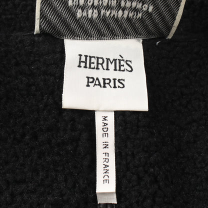 ムートンジャケット レザージャケット ラムスキン シアリング ブラック エルメス アウター HERMES