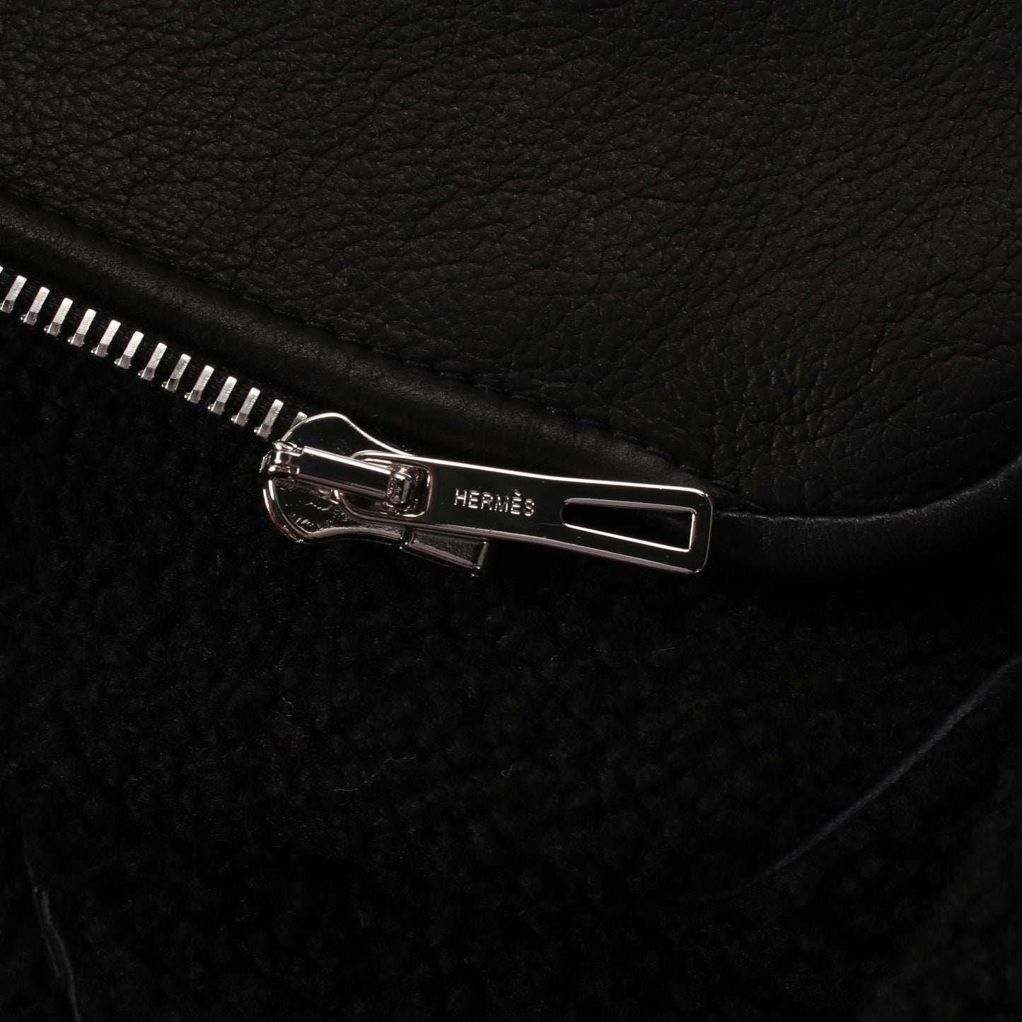 ムートンジャケット レザージャケット ラムスキン シアリング ブラック エルメス アウター HERMES