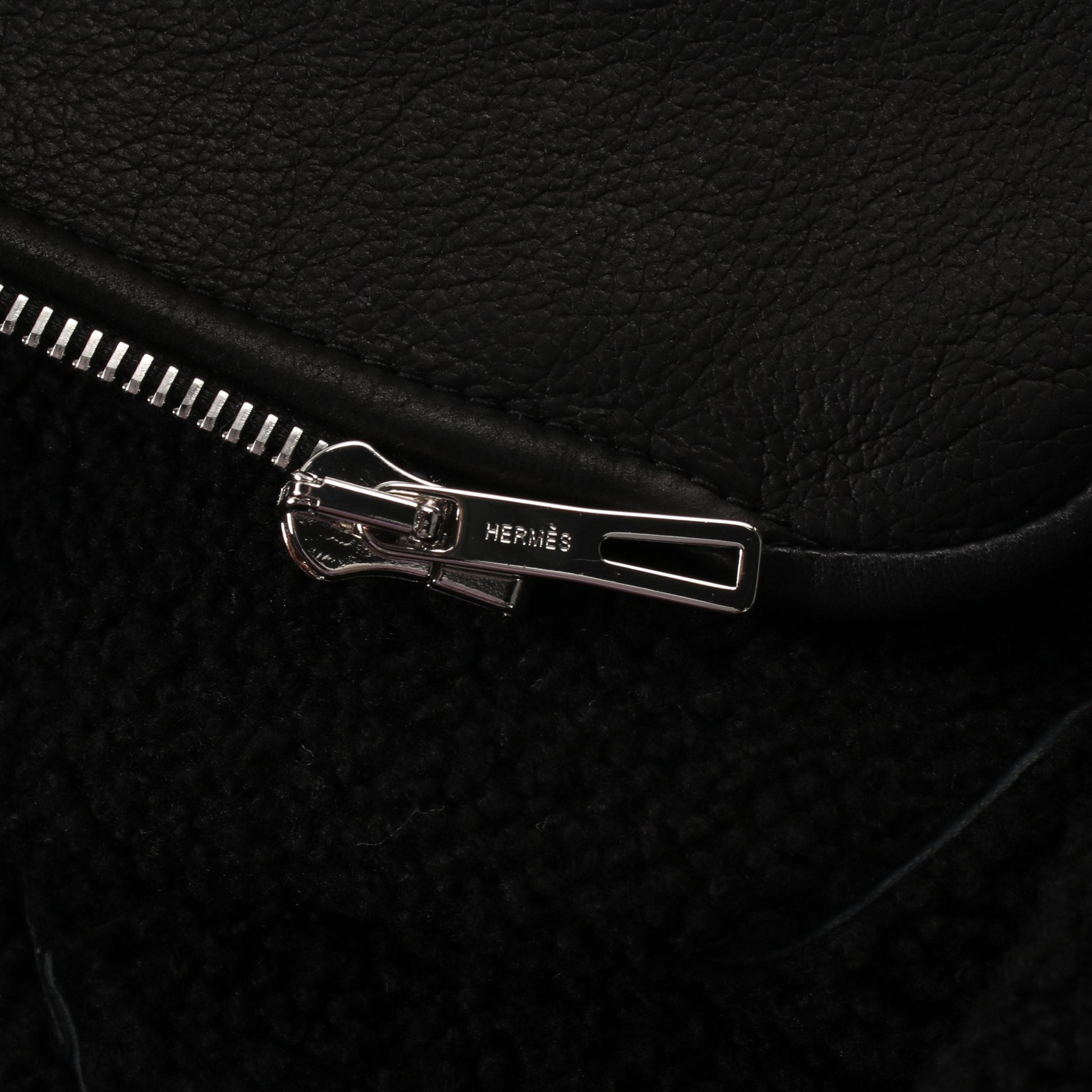 ムートンジャケット レザージャケット ラムスキン シアリング ブラック エルメス アウター HERMES